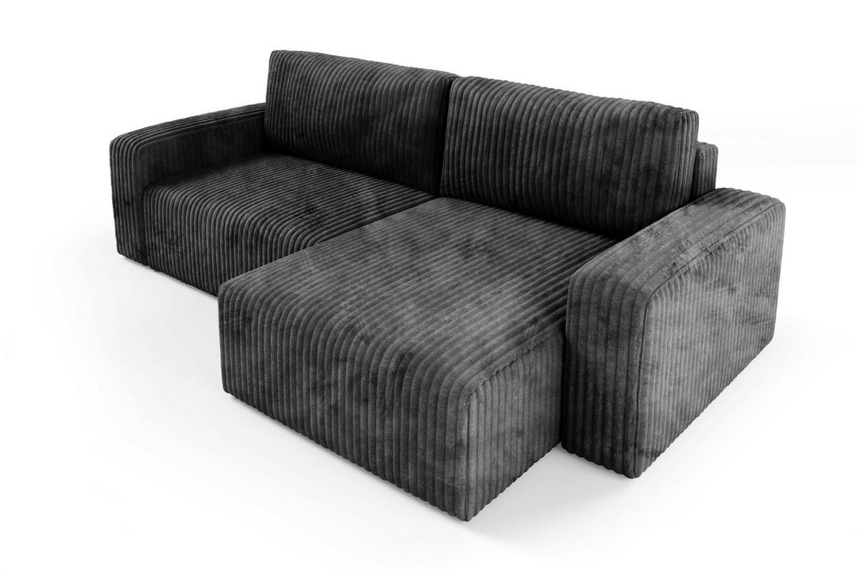 ECKSOFA Natalia - Schwarz, Holzwerkstoff/Textil (149/244cm) - Fun Möbel