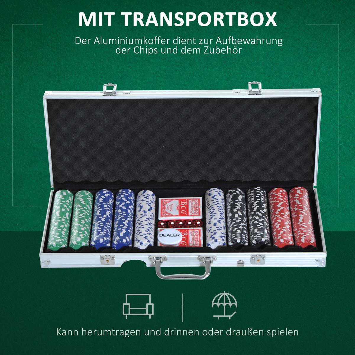 POKERKOFFER Kunststoff Aluminium Mehrfarbig - Multicolor, Kunststoff (22/55.5cm) - HOMCOM