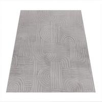 KURZFLORTEPPICH, mit Struktur, aus Polyester, Florhöhe 10 mm, Grau, 80 x 150 cm - Grau, Textil (150/80cm) - KADIMA DESIGN