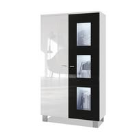 VITRINE Denjo Tür in Schwarz Hochglanz - Schwarz Hochglanz, Holzwerkstoff (71/129/35cm) - Vladon