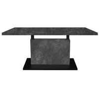 COUCHTISCH Höhenverstellbar Else 3 120x56x70 Holz Keramikoptik Grau - Schwarz/Grau, Holzwerkstoff (120/70/56cm) - 58aufmkessel