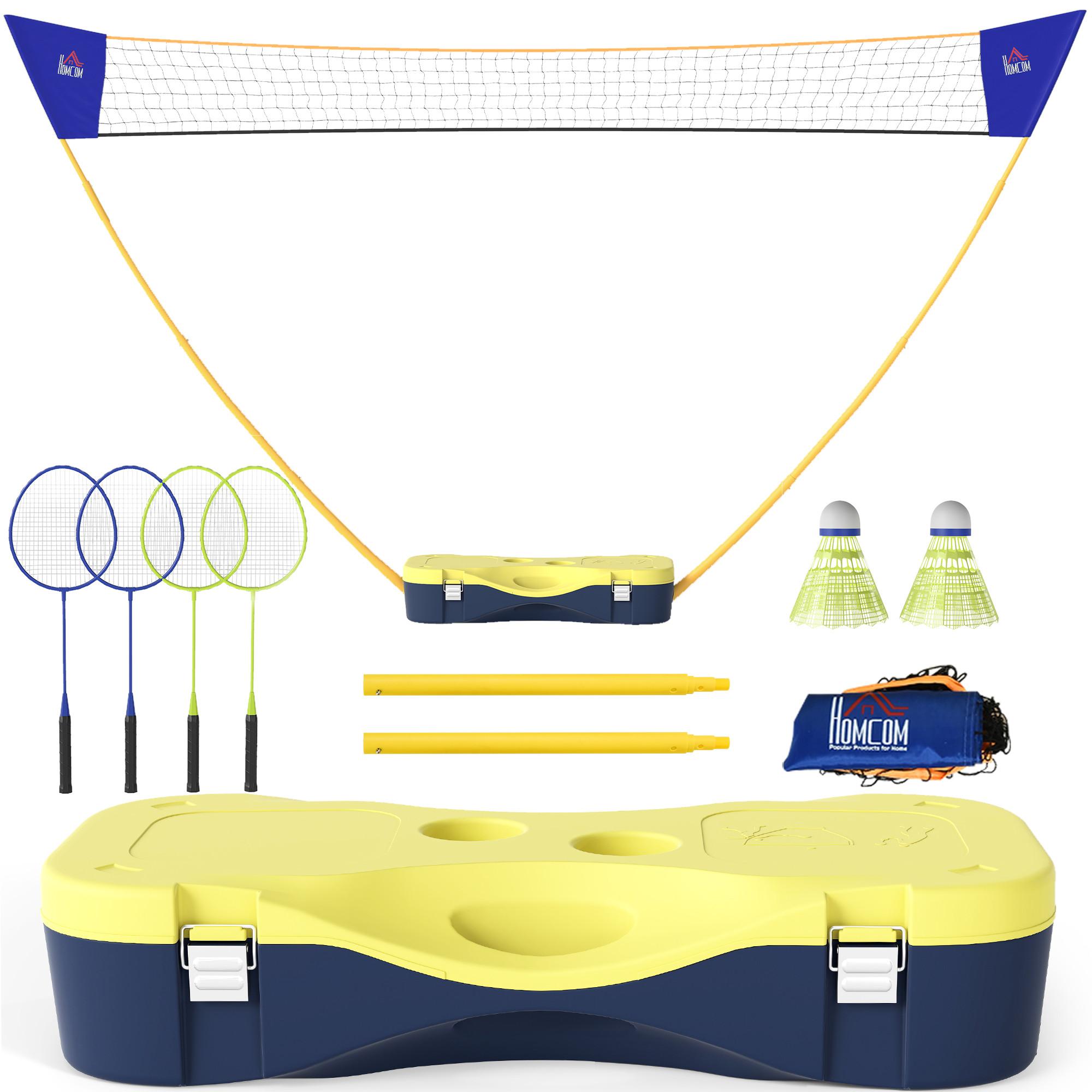BADMINTONNETZ, Kunststoff, Gelb/Blau, 286L x 33B x 157H cm - Gelb, Kunststoff (33/286cm) - HOMCOM