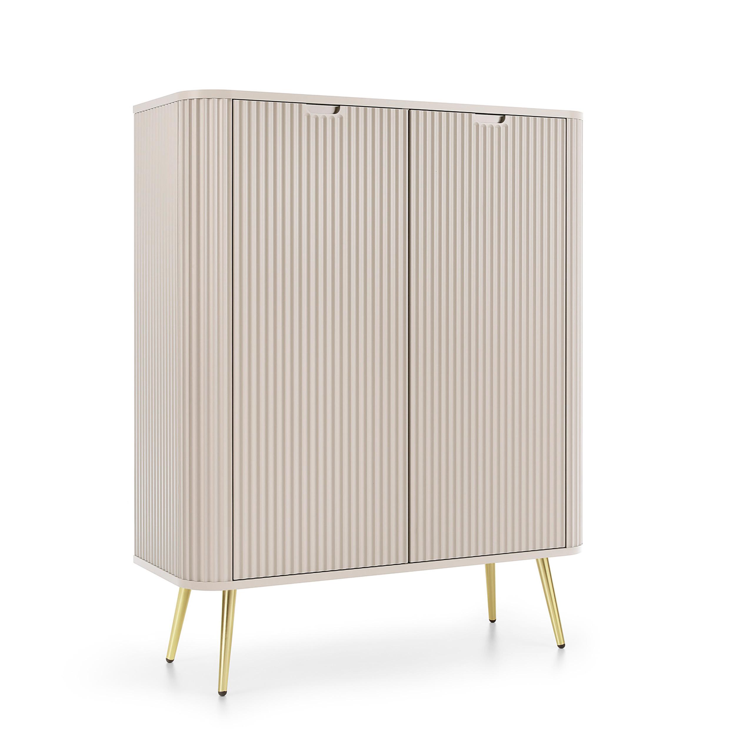 HIGHBOARD ZENZERO 103/129/39 cm mit 2 Türen Kaschmir - Kaschmir/Goldfarben, Holzwerkstoff (103/129/39cm) - MASSENO