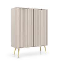 HIGHBOARD ZENZERO 103/129/39 cm mit 2 Türen Kaschmir - Kaschmir/Goldfarben, Holzwerkstoff (103/129/39cm) - MASSENO