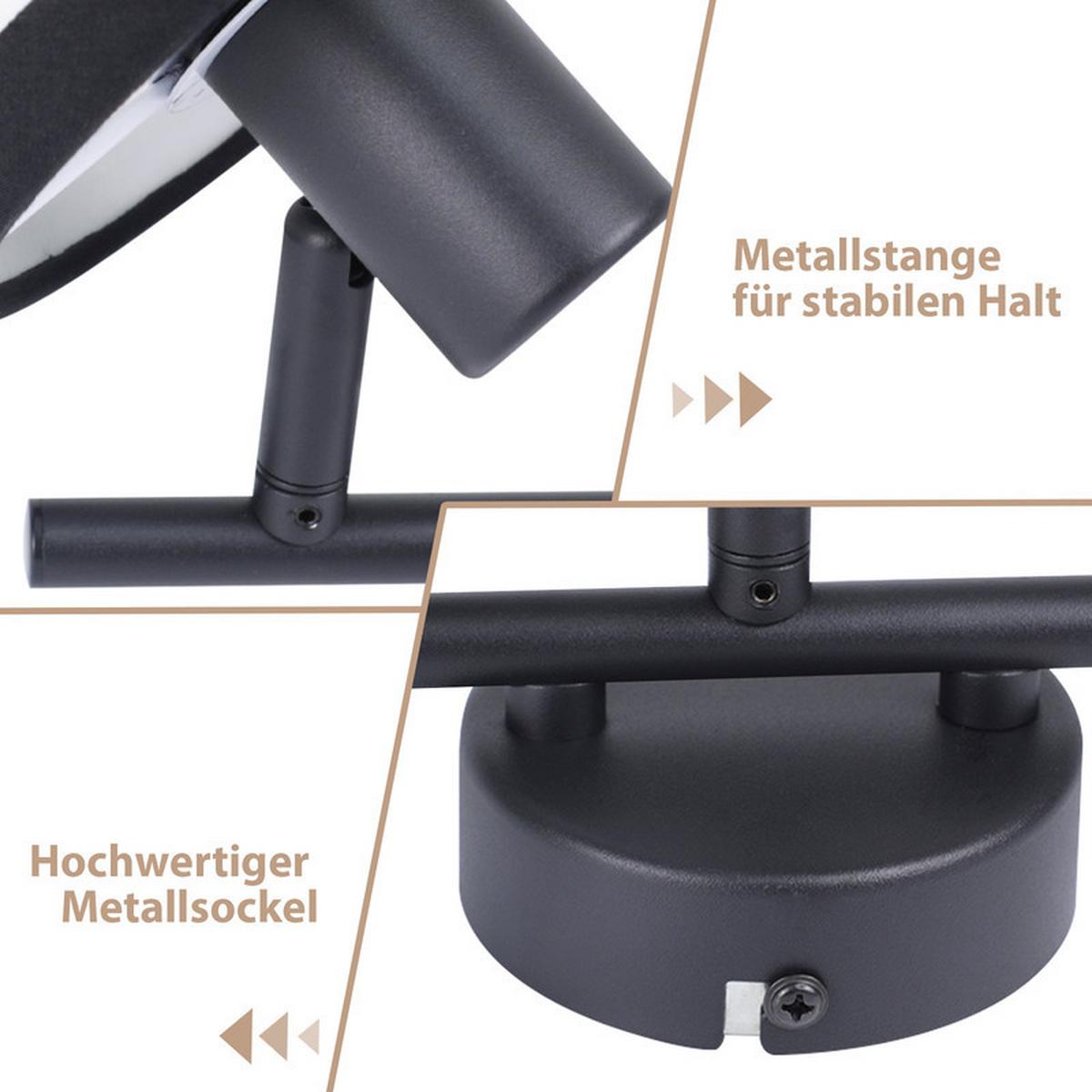 DECKENSTRAHLER Chapman Ⅲ 3-flammig 41/12/18 cm - Schwarz, Metall (41/12/18cm) - Nettlife