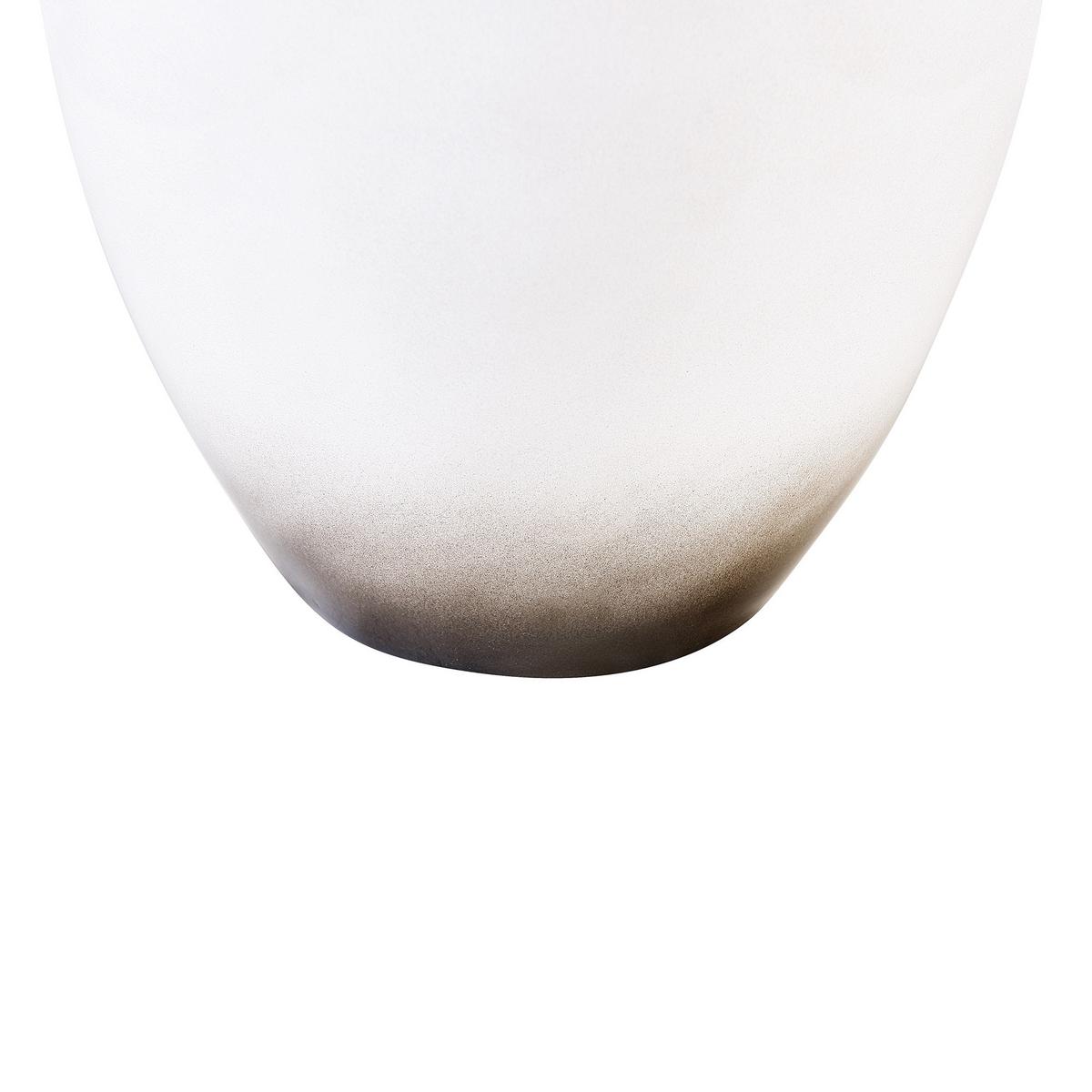 DEKOVASE Terrakotta weiß Baeza - Weiß, Stein (36cm) - Beliani