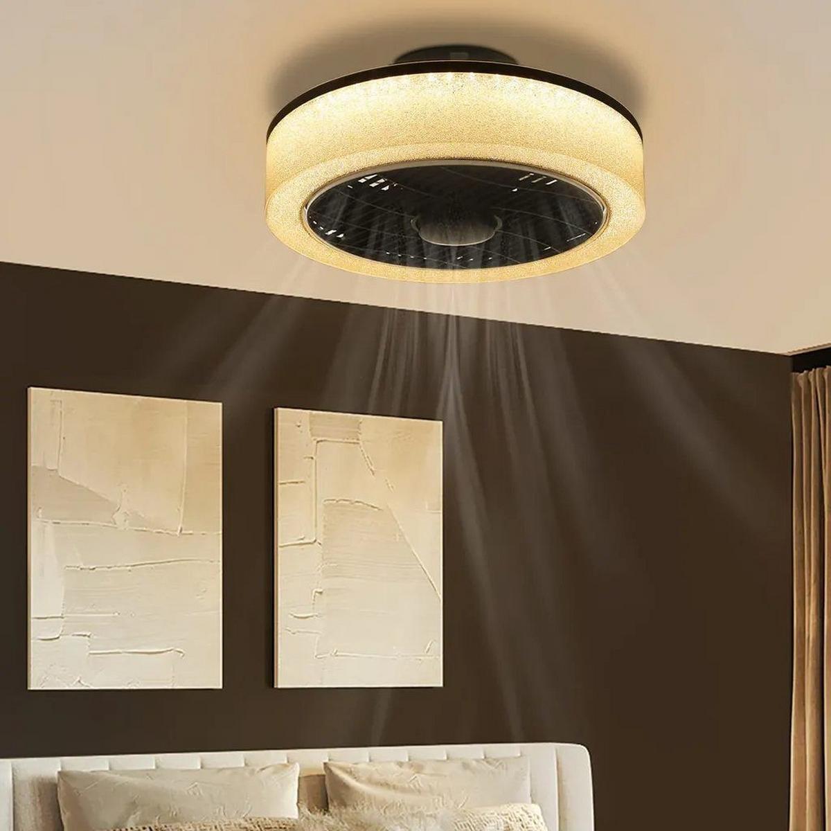 DECKENVENTILATOR Estes II 40/40/18cm - Schwarz, Kunststoff (40/40/18cm) - Nettlife