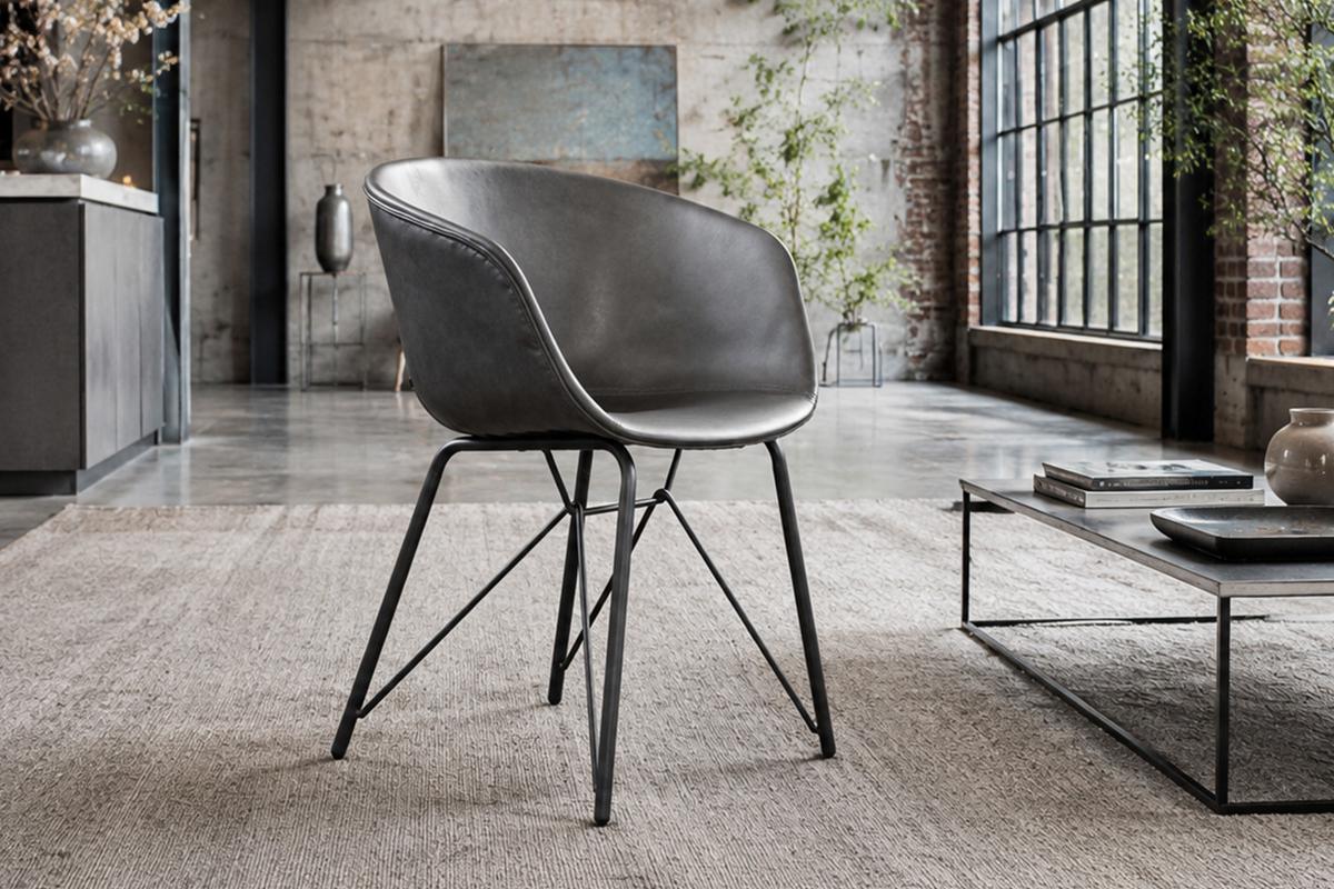 STUHL DANI Braun Kunstleder (4er-Set) - Braun, Leder (60/79/52cm) - KAWOLA