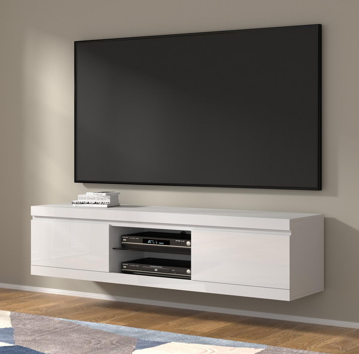 TV LOWBOARD Weiß Hochglanz 180/46/40 - Weiß Hochglanz, Holzwerkstoff (180/46/40cm) - RAUMHIRSCH FURNITURE