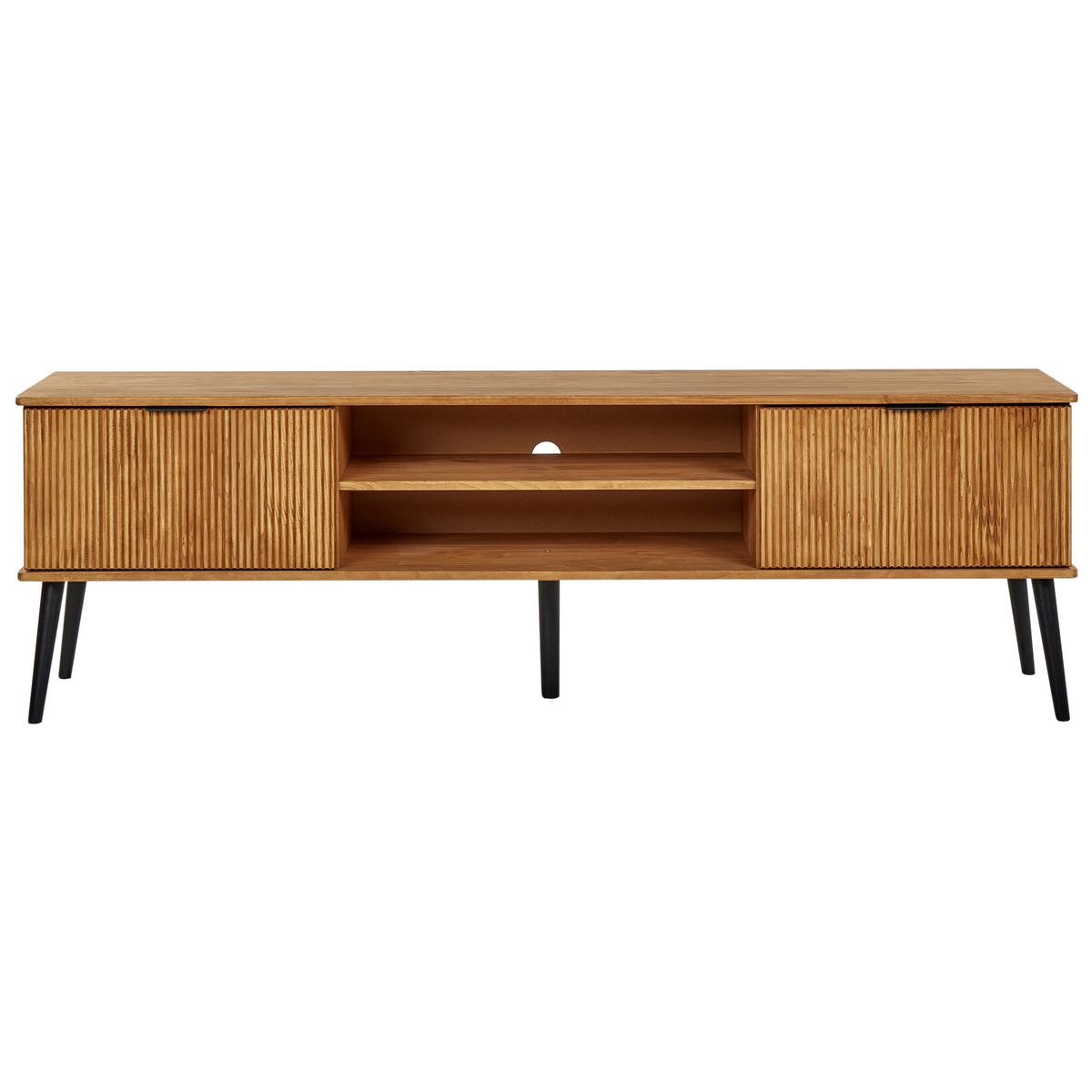 TV-MÖBEL Kiefernholz Braun Timmins - Schwarz/Braun, Holz (180/56/40cm) - Beliani