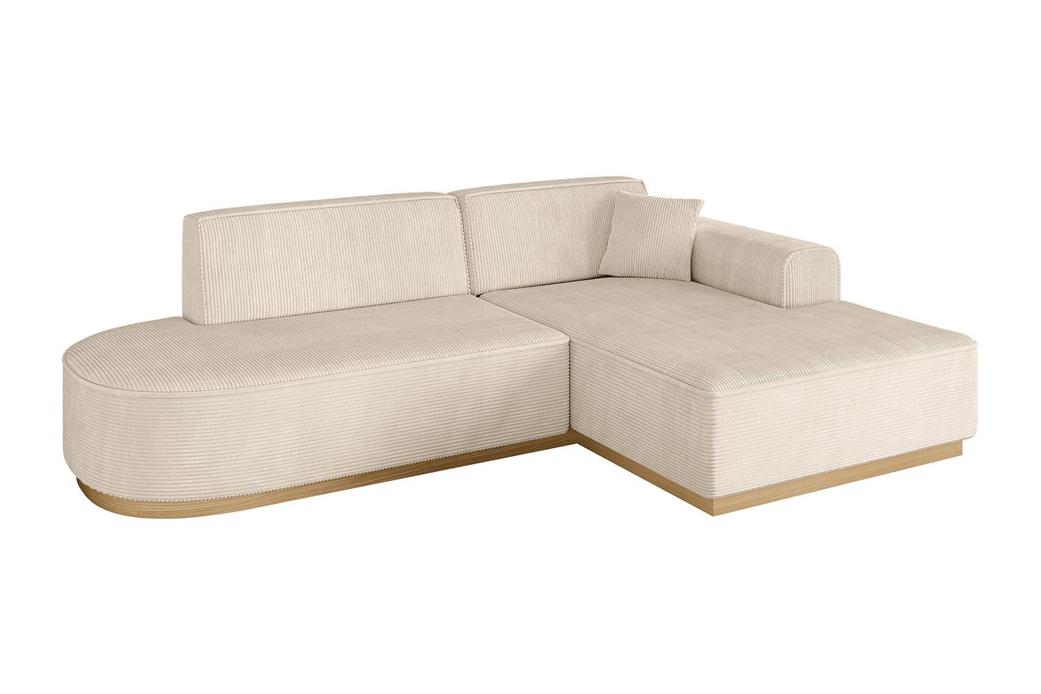 ECKSOFA Ottomane Rechts IREA-L1-v2 - 232x165x80 cm Beige - Beige, Holzwerkstoff/Textil (232/165cm) - ALTDECOR