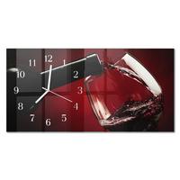WANDUHR aus Glas 60x30 cm - Weinglas - Rot, Glas (60/30/0.4cm) - TULUP