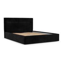POLSTERBETT Liline 140/200 cm Schwarz im Kronos Stoff - Schwarz/Naturfarben, Holz/Holzwerkstoff (140/200cm) - AltaBeds