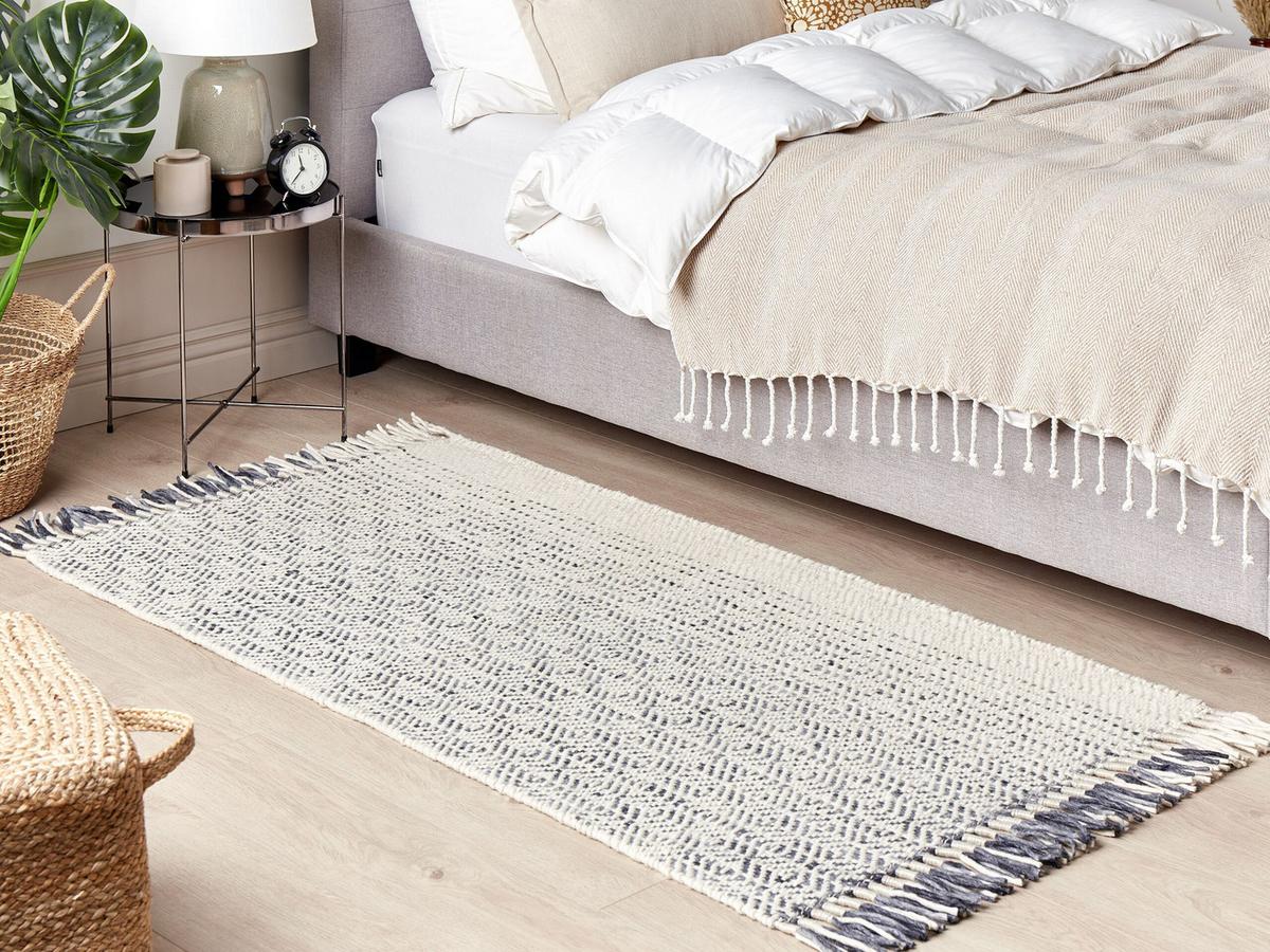 KURZFLOR-TEPPICH Omerli 150/80 cm - Weiß, Textil (80/150cm) - Beliani