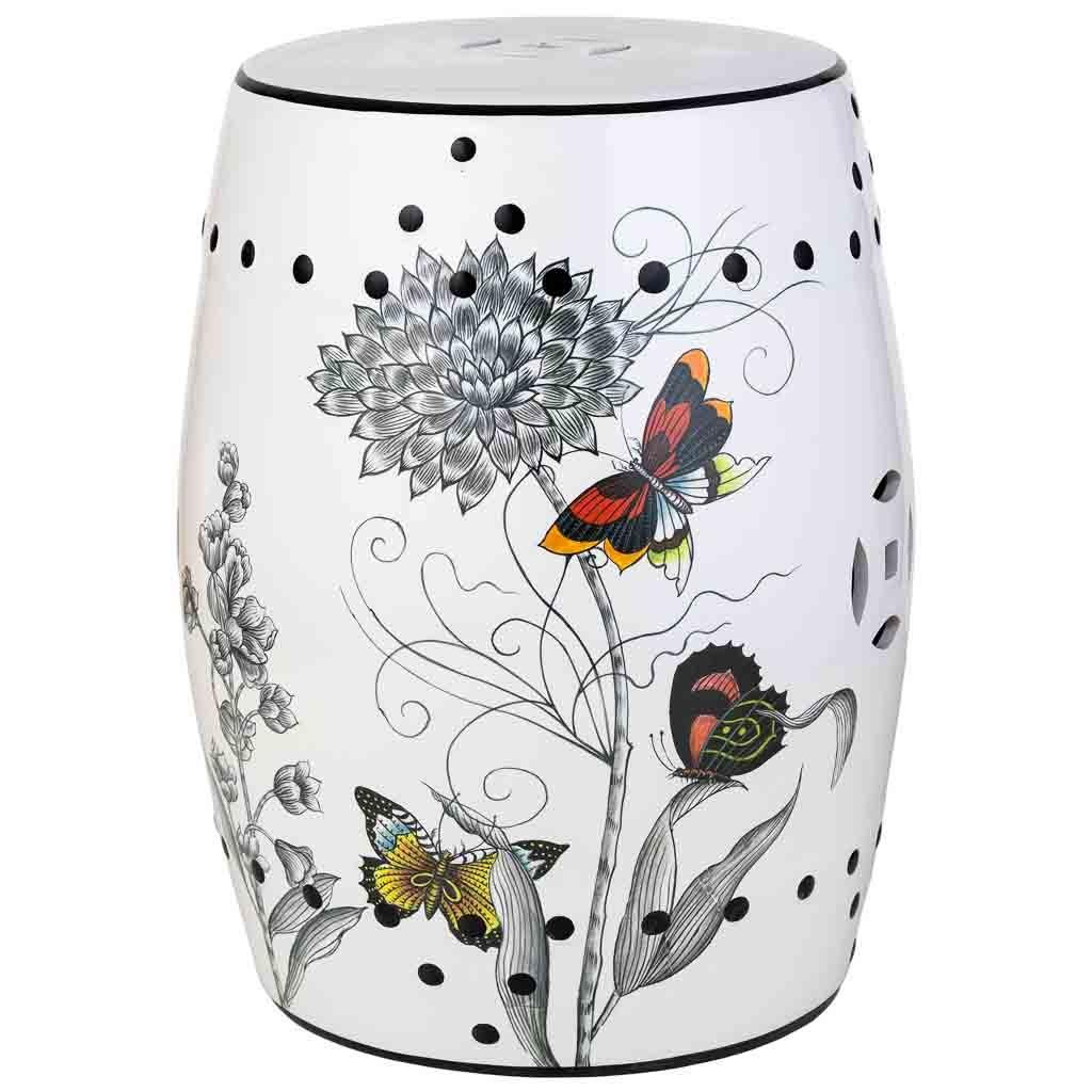 HOCKER, weiß, 33x45cm - Grau, Keramik (33/44.5/33cm) - Wanderlust