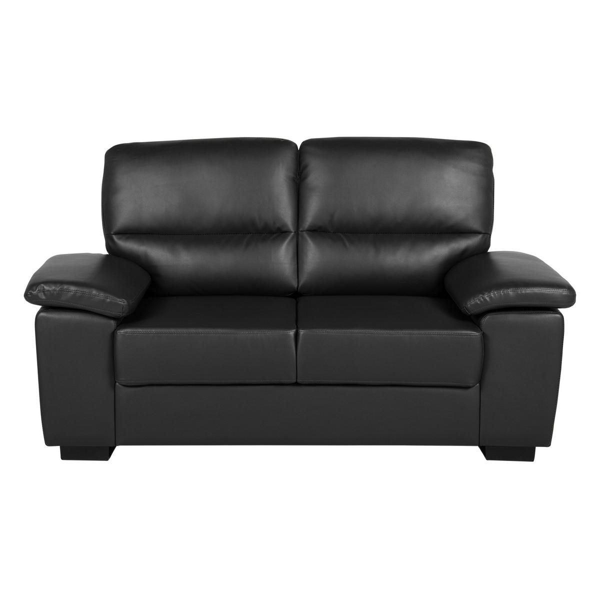 5-SITZER SOFA SET Kunstleder Schwarz Vogar - Schwarz, Kunststoff (195/90/74cm) - Beliani