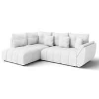 ECKSOFA L Form Corleone Weiß 268/192/96 cm mit Schlaffunktion - Schwarz/Weiß, Kunststoff/Textil (268/192cm) - AX Living