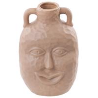 BLUMENVASE Porzellan beige Veria - Beige, Keramik (26cm) - Beliani