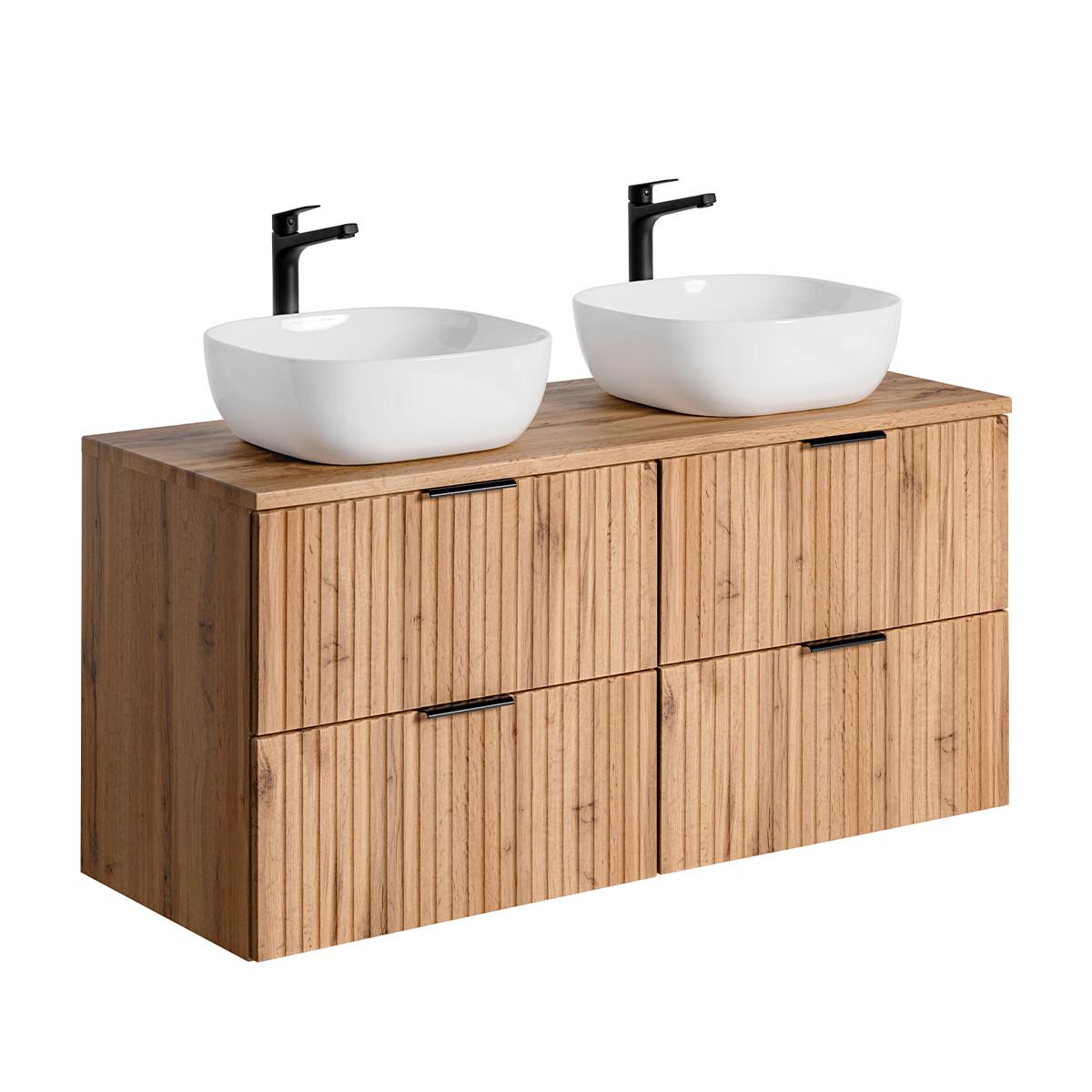 DOPPELWASCHTISCH 120.8cm Adriel Holz in Eichenoptik - Braun, Holzwerkstoff (120.8/59/46cm) - Petits-meubles