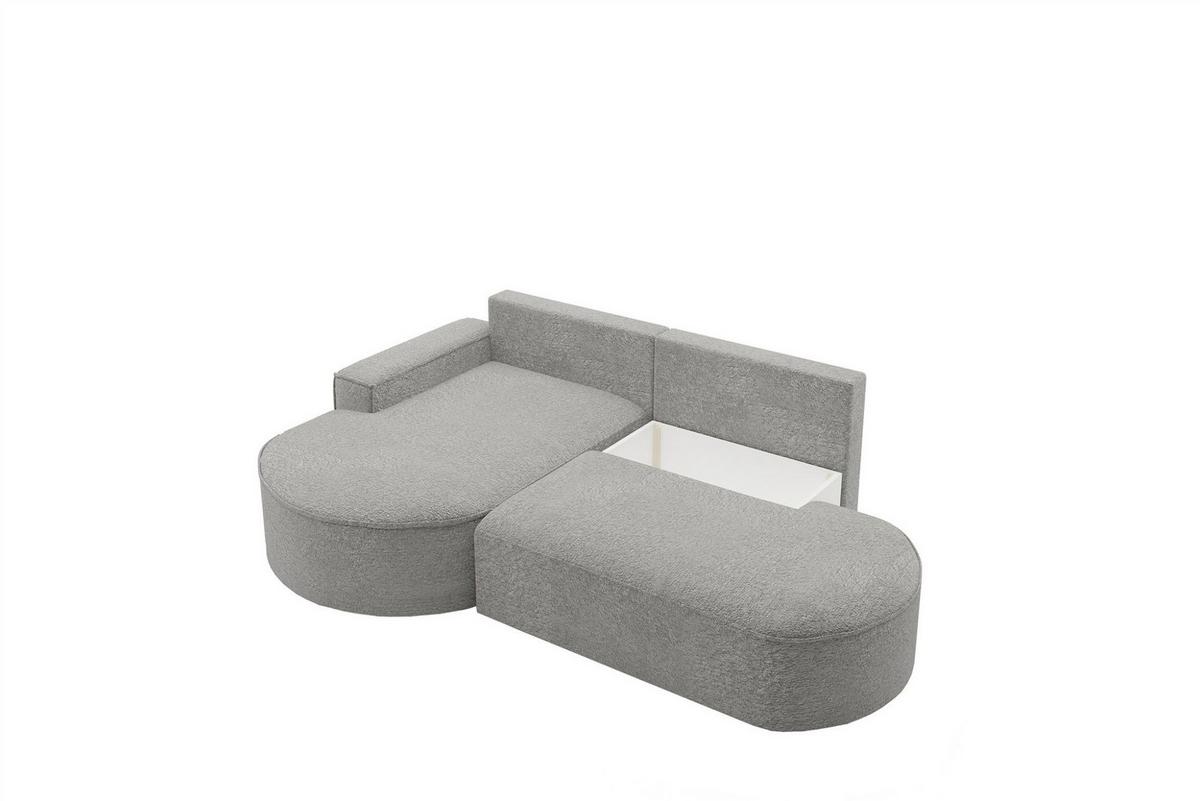 ECKSOFA Girona Mit Schlaffunktion - Grau, Holzwerkstoff/Textil (278/179cm) - Fun Möbel