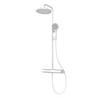 ÜBERKOPFBRAUSESET mit Thermostat Drei Wasserauslassmethoden Weiß - Weiß, Metall (49/106.8/13.5cm) - EMKE