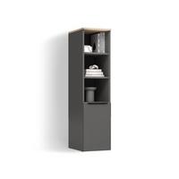 UNIVERSALSCHRANK Piave Anthrazit/Sonoma mit einer Tür - Anthrazit/Sonoma Eiche, Holzwerkstoff (30.2/120/40cm) - Livinity®
