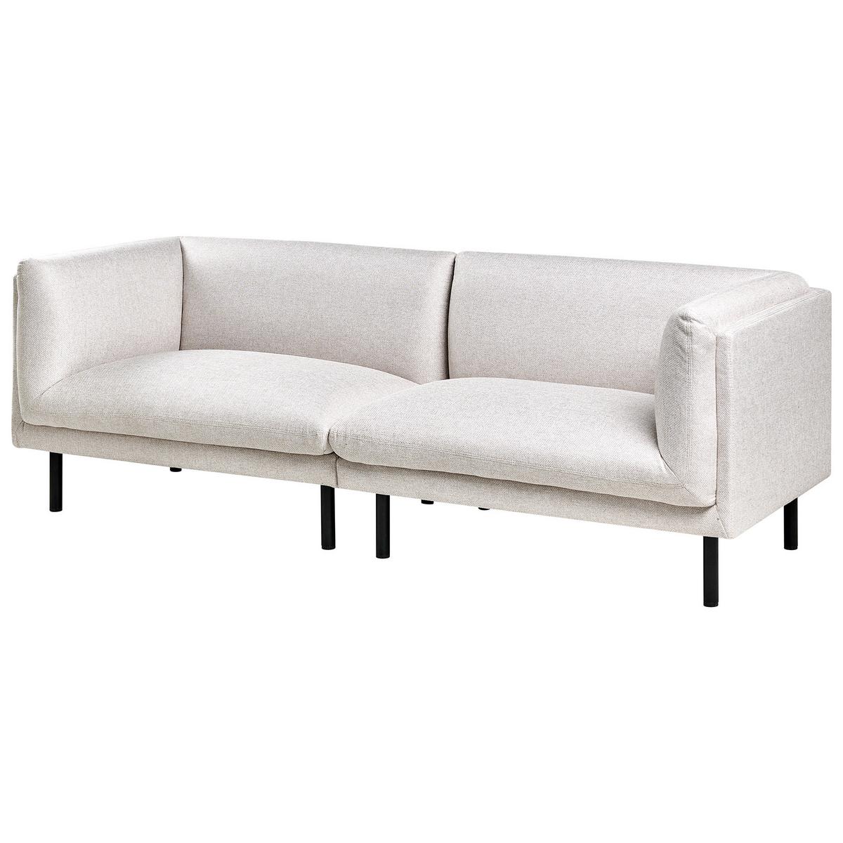 3-SITZER-SOFA Stoff Hellbeige Vorgod - Beige, Textil (221/76/84cm) - Beliani