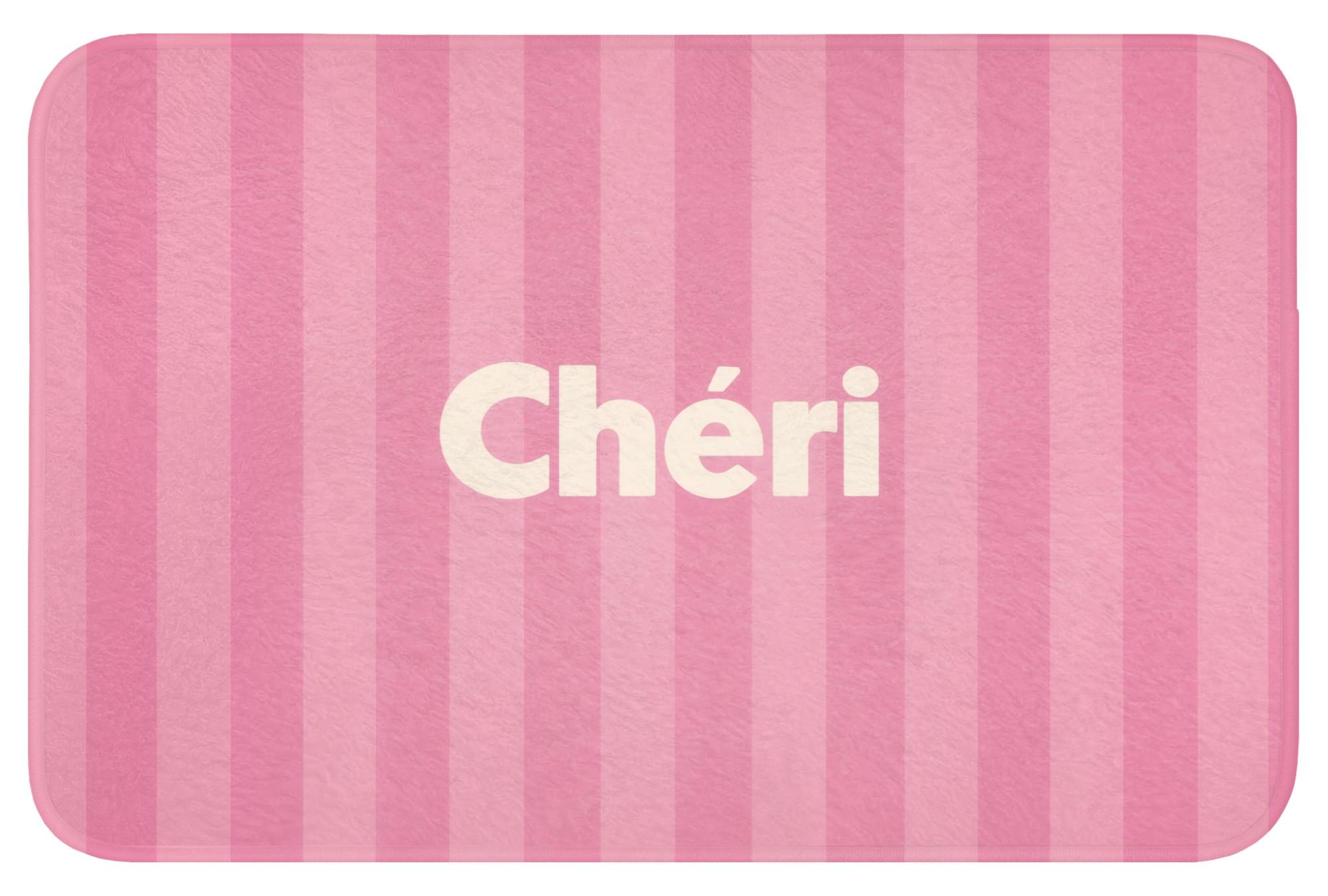BADEMATTE Gestreift - Rosa - Chéri Rutschfest 60x40 cm - Pink, Textil (60/40cm) - OnlyWow