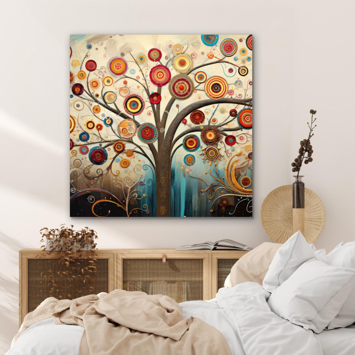 METALLBILD Baum - Baum des Lebens - Farbe 90x90 cm - Braun, Metall (90/90cm) - MuchoWow