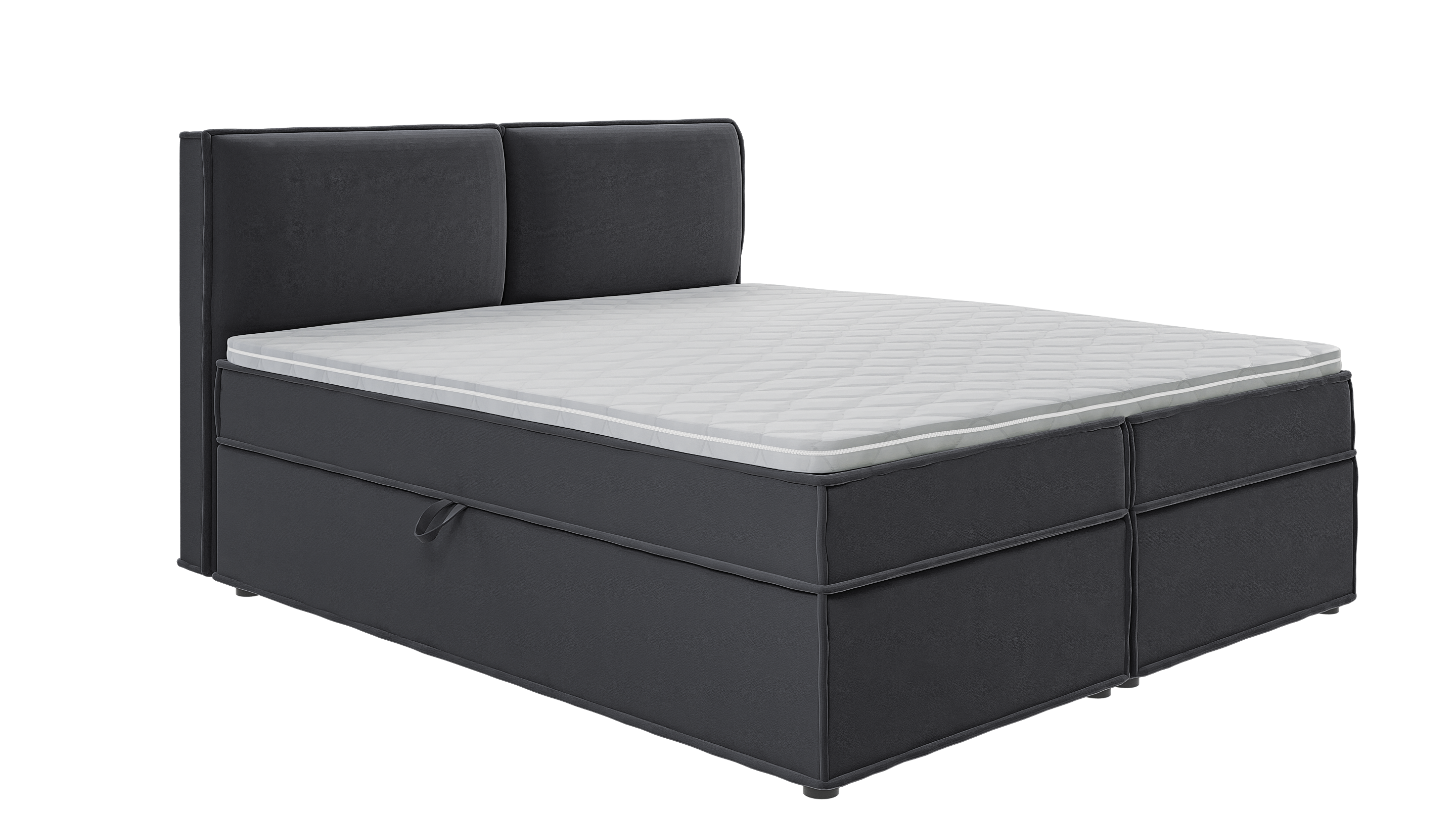 BOXBETT Eclipse 180/200 cm Graphit Luxusmicrofaser - Graphitfarben/Schwarz, Holz/Kunststoff (180/200cm) - S-Style