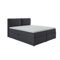BOXBETT Eclipse 180/200 cm Graphit Luxusmicrofaser - Graphitfarben/Schwarz, Holz/Kunststoff (180/200cm) - S-Style Möbel