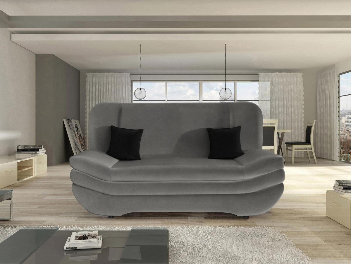 SCHLAFSOFA Weronika - Graphitfarben/Schwarz, Holz/Kunststoff (200/95/90cm) - MIRJAN24