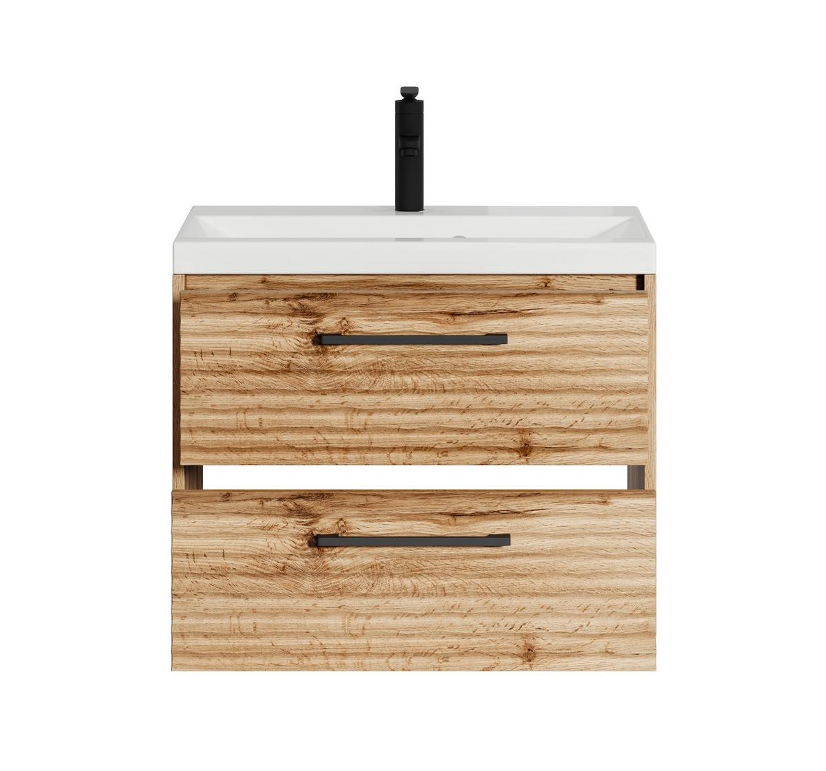 BADMÖBEL-SET Etna 2 Teile Eiche - 60 x 35 x 51 cm - Eichefarben, Holz (60/51/35cm) - Badplaats