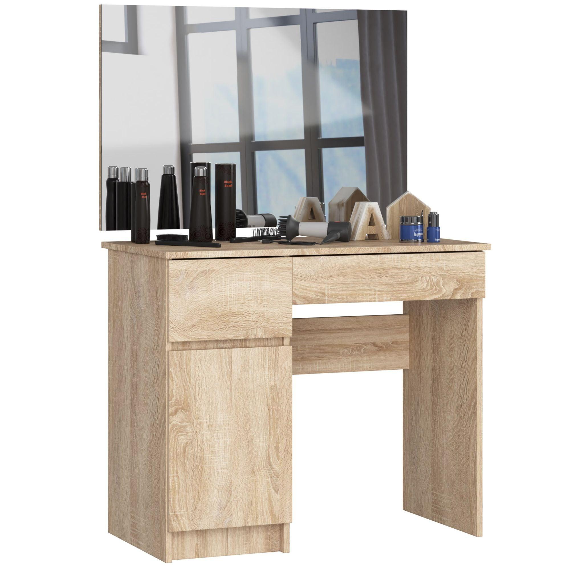 SCHMINKTISCH mit Spiegel - Sonoma Eiche, Holzwerkstoff (90/142/50cm) - RAUMHIRSCH FURNITURE