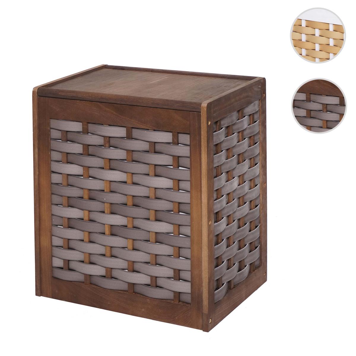 WÄSCHEKORB Braun, Grau - Braun/Grau, Holz (51/61/35cm) - MCW