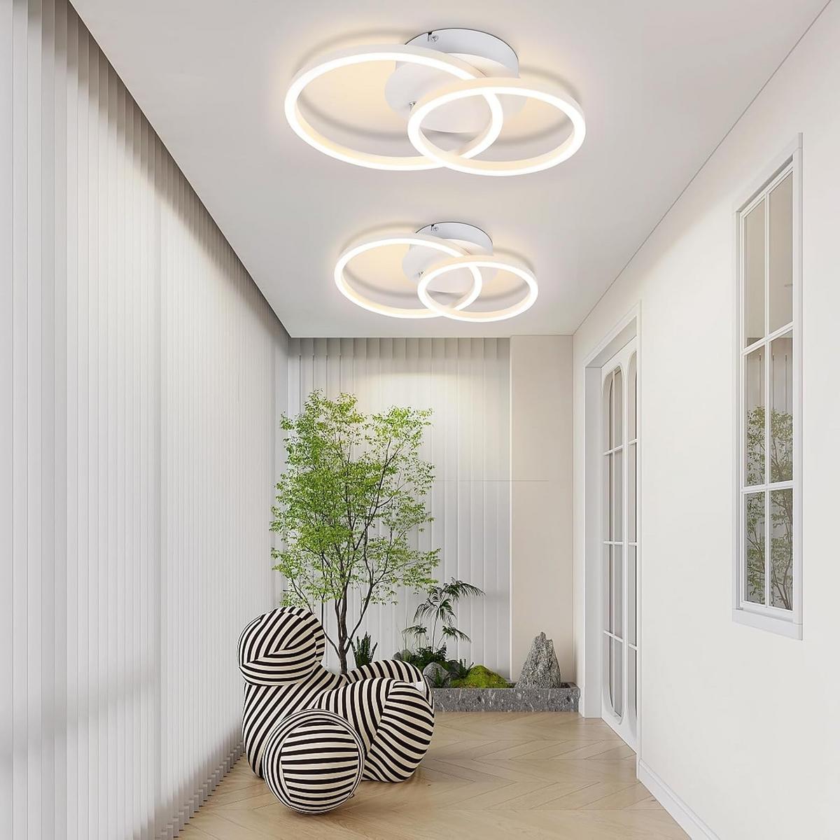LED-DECKENLEUCHTE Eisenhainbach 25/7.4/34.4 cm - Weiß, Metall (34.4/25/7.4cm) - ZMH