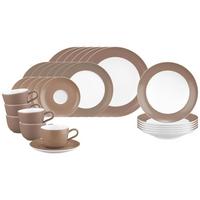 KOMBISERVICE Liberty Pure Colors Cocoa Brown 30-tlg. - Braun, Keramik (2/2/2cm) - Seltmann Weiden