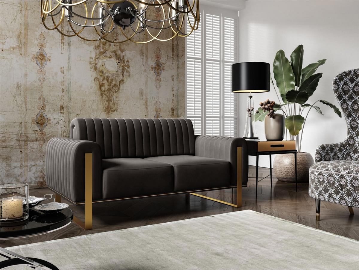 SOFA Valerie 2-sitzer - Schwarz, Holzwerkstoff/Textil (164/79/90cm) - Fun Möbel