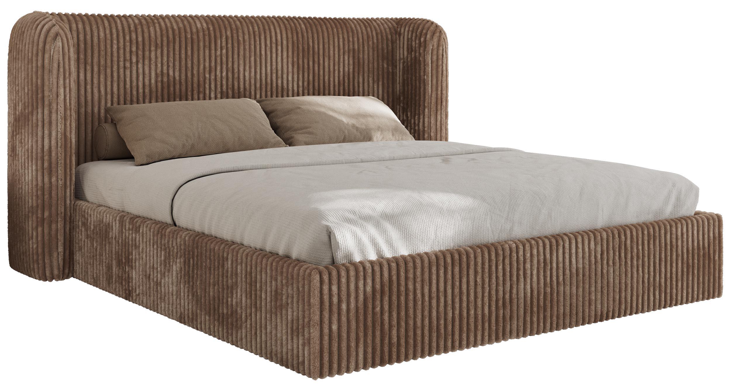 POLSTERBETT EMORA CLASSIC 140/200 - Braun Cord - ohne Matratze - Braun, Textil (140/200cm) - MKS