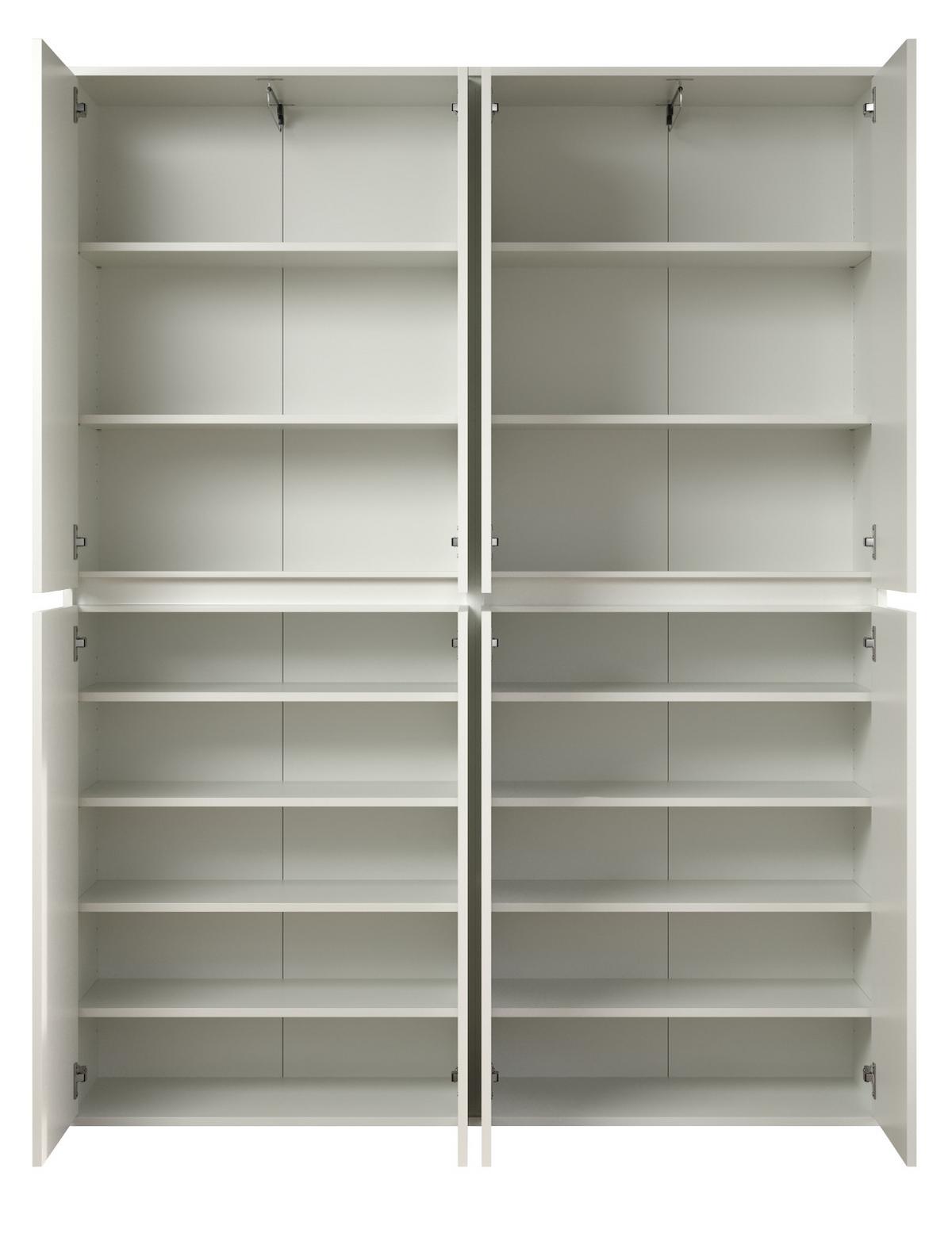 GARDEROBENSCHRANK weiß 148 x 191 cm, Schuhschrank 8-türig - Schwarz/Weiß, Holzwerkstoff/Kunststoff (148/191/34cm) - Top.Furn