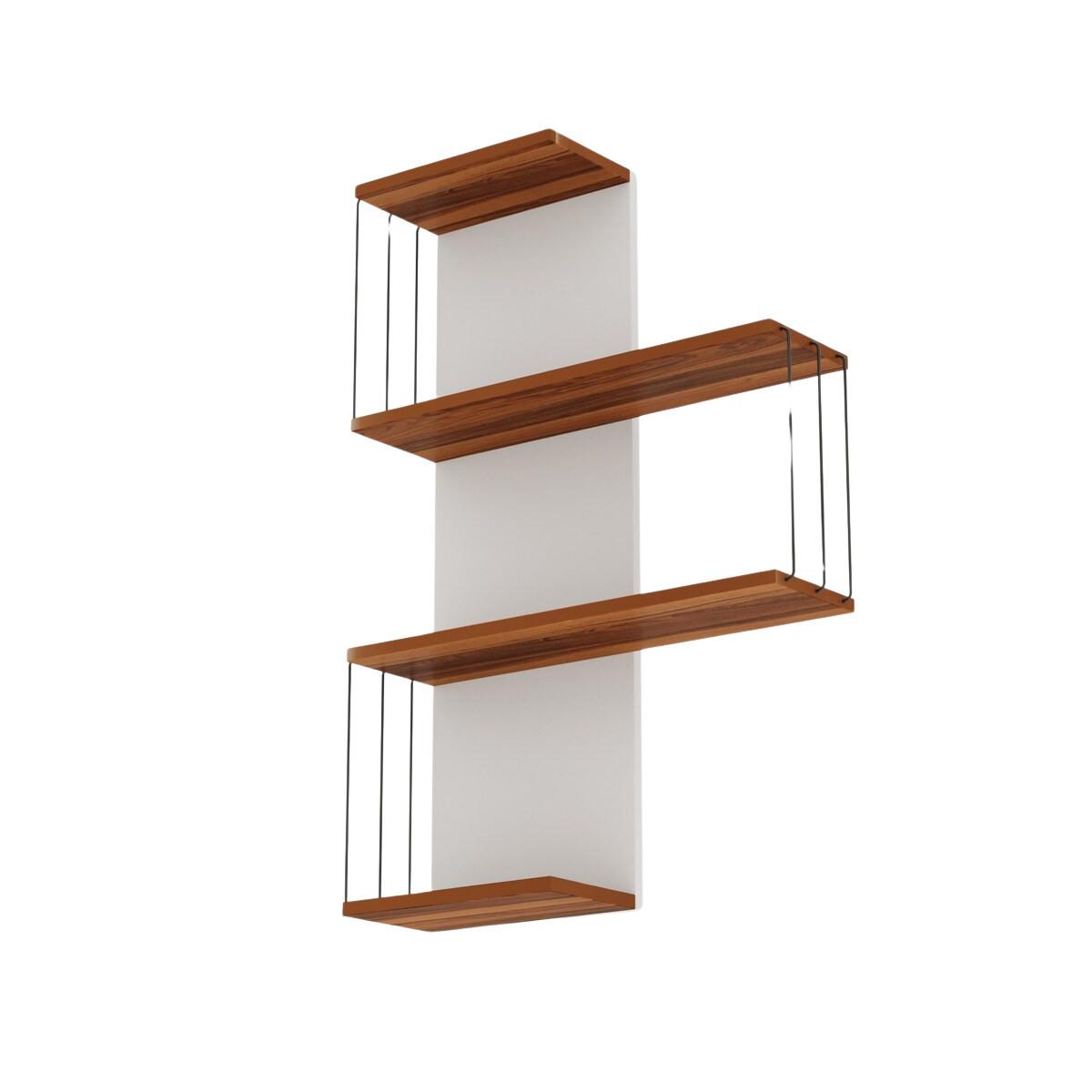 WANDREGAL mit 4 Ablagen 64/19/96 cm - Weiß, Holzwerkstoff (19/96/7cm) - Calicosy