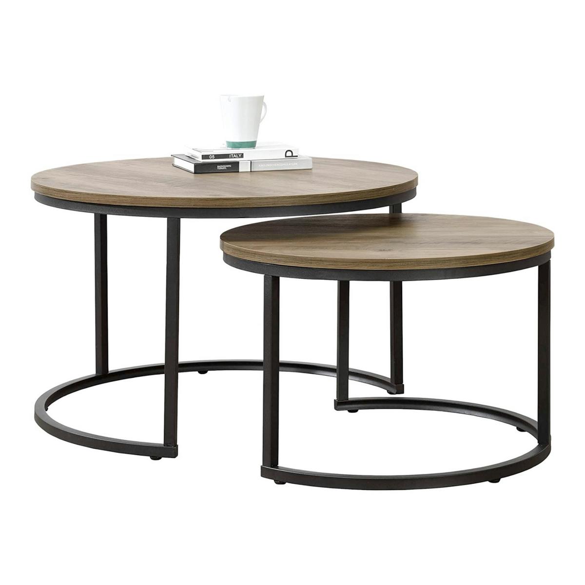 COUCHTISCH Christchurch im 2er Set - Braun, Holzwerkstoff (74/74/47cm) - [en.casa]