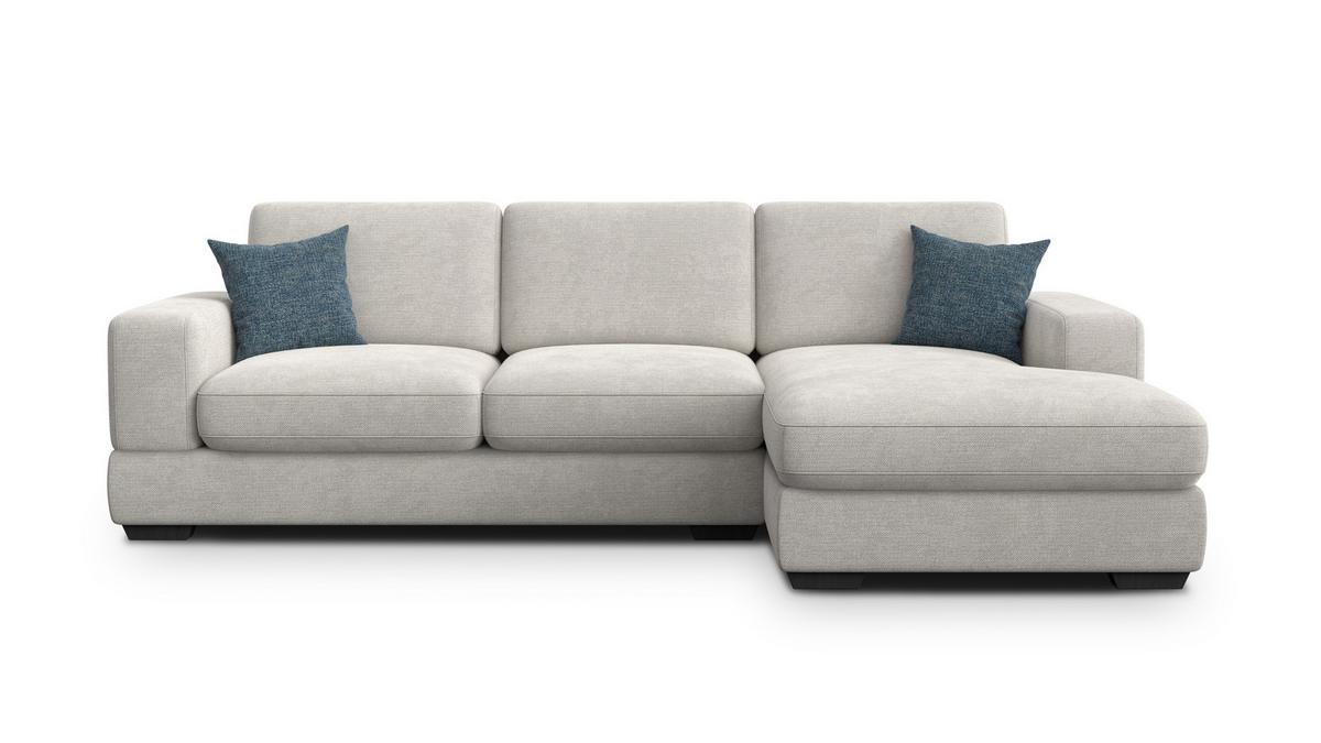 ECKSOFA OTTO 4-Sitzer, creme - Creme/Schwarz, Holz/Textil (279/159cm) - Wozimo