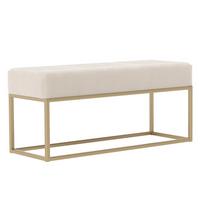 POLSTERBANK STELLA 100 cm Metallgestell, Gold / Beige - Beige, Textil/Metall (100/44/30cm) - Idohome