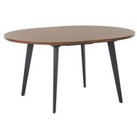 AUSZIEHBARER-ESSTISCH 120/150-120 cm Dunkler Holzfarbton/Schwarz Bovina - Dunkelbraun/Schwarz, Holzwerkstoff (120/120/75cm) - Beliani
