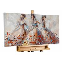 ACRYLBILD HANDGEMALT 100/50 cm - Beige/Rot, Holz/Textil (100/50cm) - KUNSTLOFT