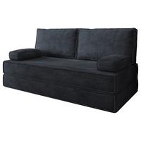 BETTSOFA SILAR aus Schaumstoff Cordstoff Schwarz Schlaffunktion - Schwarz, Textil (170/86/80cm) - MASSENO