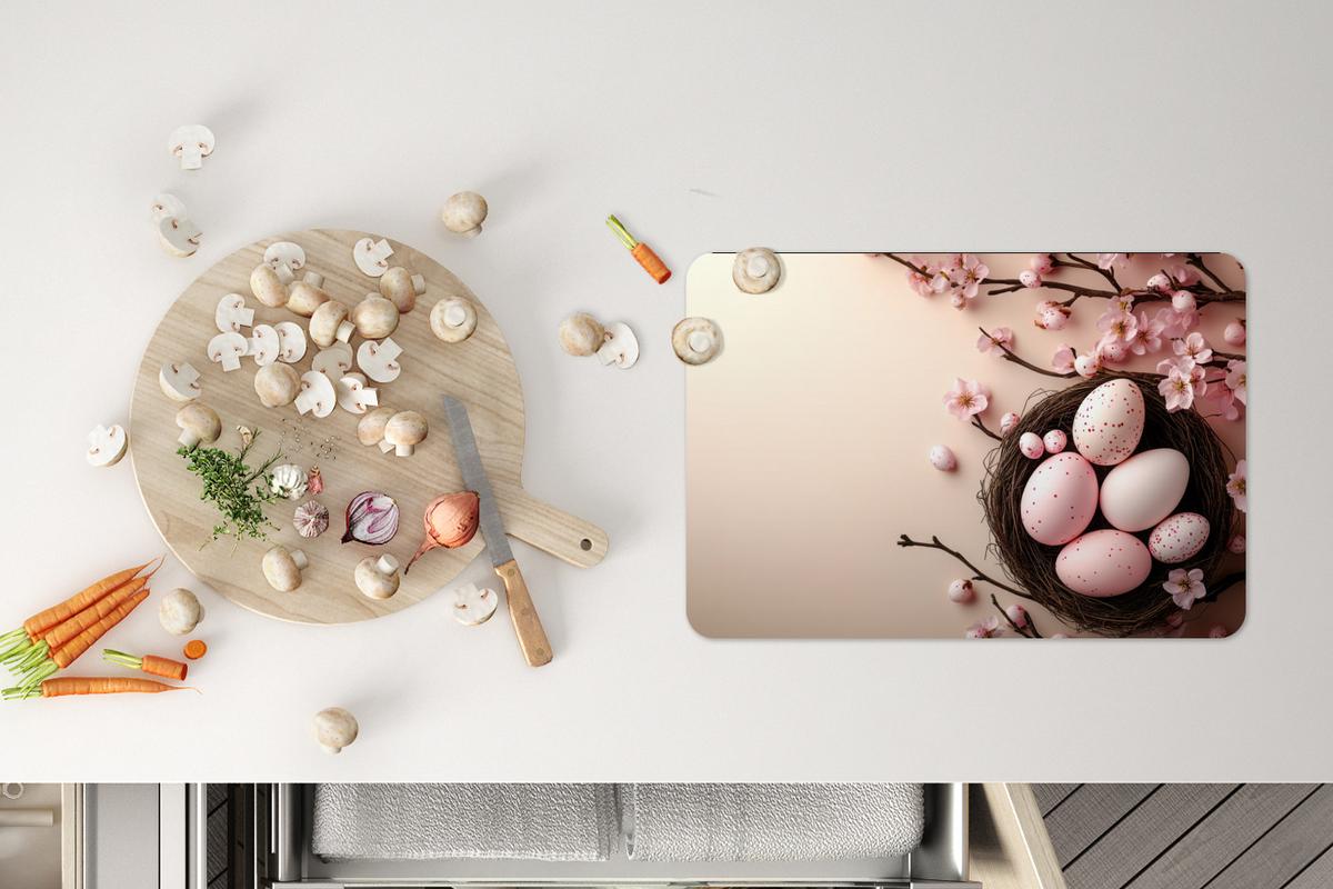 PLATZSETS 6er-Set Rosa - Blüten - Eier Placemats 45x30 cm - Hellrosa, Kunststoff (0.3/45/30cm) - MuchoWow