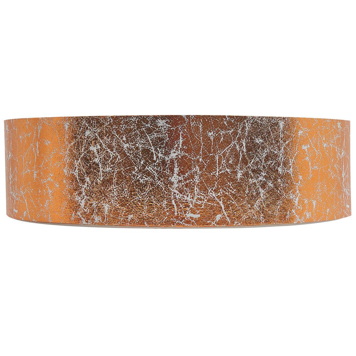 DECKENLEUCHTE Rena 45/45/12 cm - Kupferfarben, Textil (45/45/12cm) - Beliani