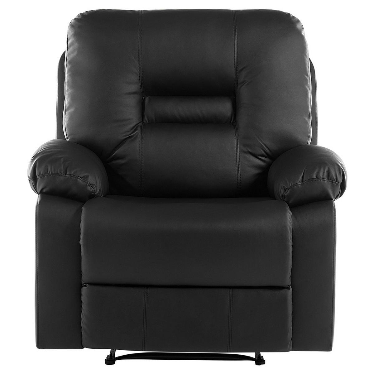 SESSEL Kunstleder schwarz verstellbar Bergen - Schwarz, Kunststoff (85/101/74cm) - Beliani